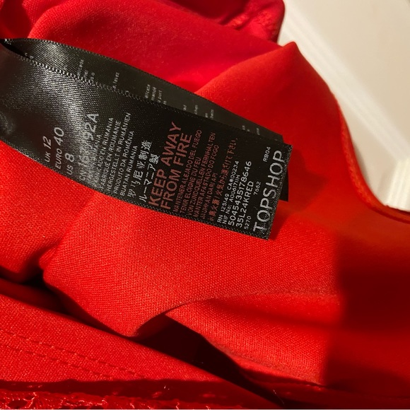 NWOT~Stunning Red Lace Halter Dress by Topshop - Picture 12 of 12